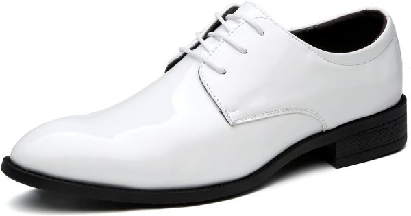 men Pointed-Toe Tuxedo Dress Shoes Casual Slip-on Loafer