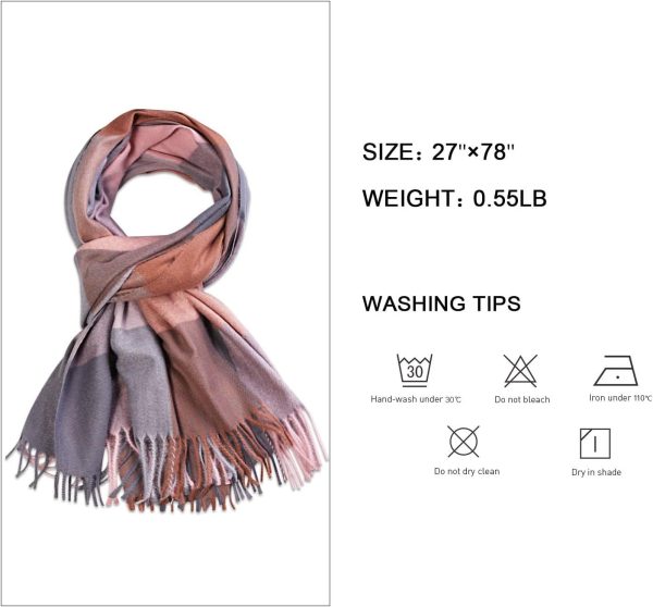 Classic Plaid Tartan Scarf for Women Men Soft Check Tassel Scarves SC316