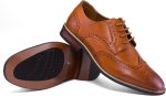 men Dress Shoes Formal Business Classic Lace Up Wingtip Oxford Shoes