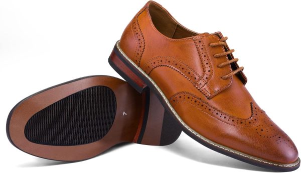 men Dress Shoes Formal Business Classic Lace Up Wingtip Oxford Shoes