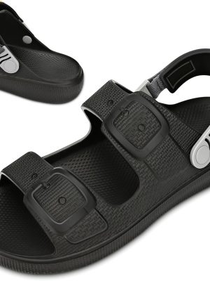 Slides for Men,Men's Slides Sandals for Men Adjustable Beach Sandal Platform Sandals Comfort Lightweight Ultra Cushion EVA Slides