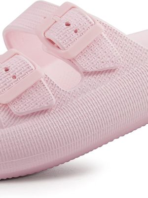 Sandals for - Pillow Slippers - Double Buckle Adjustable Slides - EVA Flat Sandals