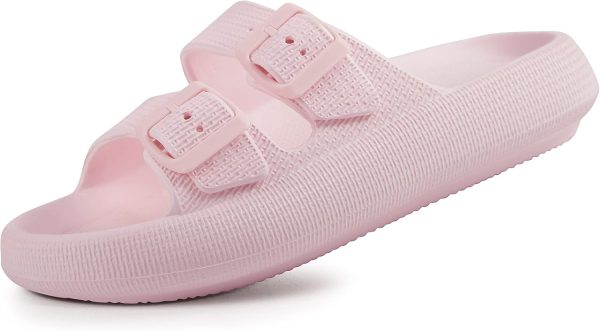 Sandals for - Pillow Slippers - Double Buckle Adjustable Slides - EVA Flat Sandals