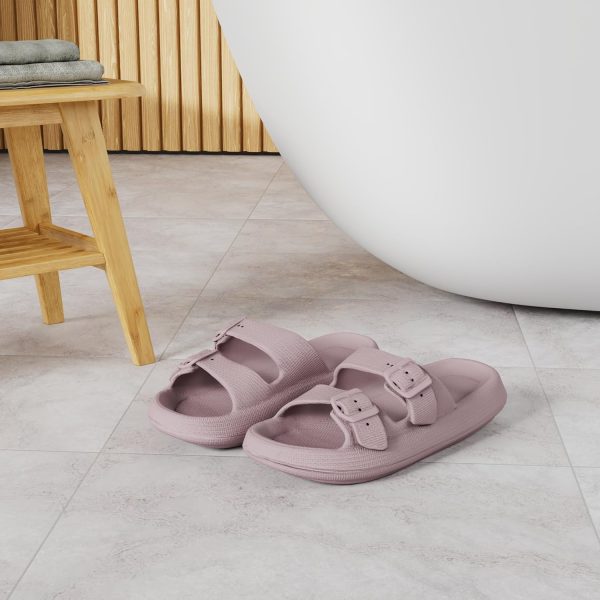 Sandals for - Pillow Slippers - Double Buckle Adjustable Slides - EVA Flat Sandals